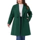 thumbnail image 1 of Abrigos de invierno para mujer de talla grande Agnes Orinda, abrigos de guisante midi con solapa de un solo pecho y cinturón con bolsillo 3X verde oscuro, 1 of 5