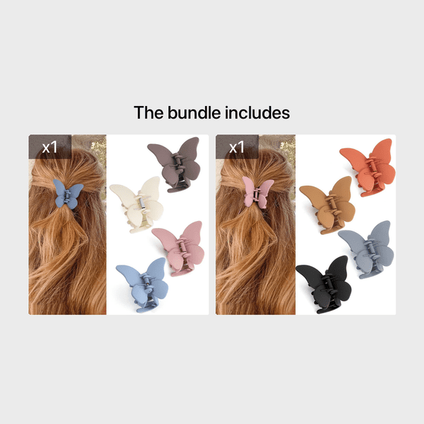 4pcs Matte Butterfly Hair Clips: Stylish Hair Accessories for Women