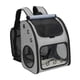 thumbnail image 3 of Mochila transportadora para gatos, bolsa de viaje para mascotas, jaula con múltiples entradas, portátil, expandible, para caminar y usar al aire libre gris, 3 of 5