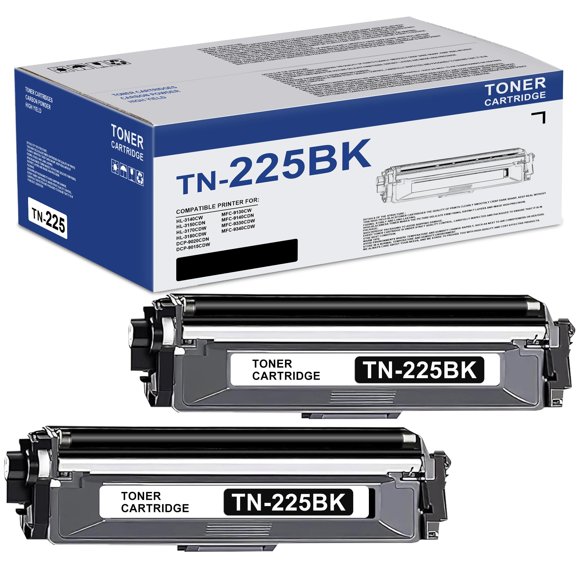Cartucho de tóner Ksuellpwr TN-225BK, paquete de 2, negro