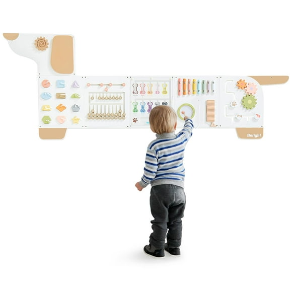 Actividad para perros Wall Busy Board Bright para niños pequeños, color blanco