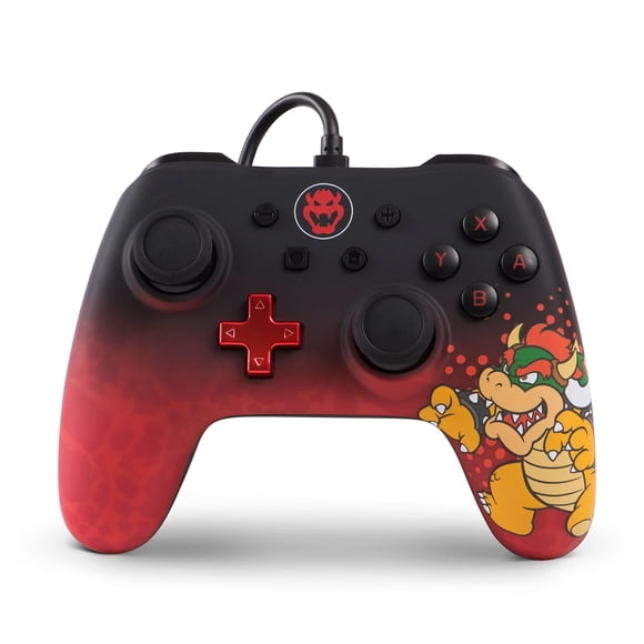 Controlador PowerA Wired para Nintendo Switch: Bowser, mando de juegos, mando con cable, licencia of
