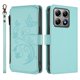 thumbnail image 2 of Funda Cartera Mariposa para [Xiaomi 14T Pro] con Soporte y Cremallera Verde menta, 2 of 6