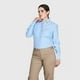thumbnail image 1 of Blusa Oxford Cuello V M/L celeste L, 1 of 5