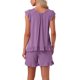 thumbnail image 3 of INSPIRE CHIC Conjunto de Pijama de Mujer con Mangas Volantes, Conjunto de Ropa de Dormir Suave y Transpirable de Viscosa con Pantalones Cortos y Cintura Elástica M Púrpura Cristal, 3 of 6