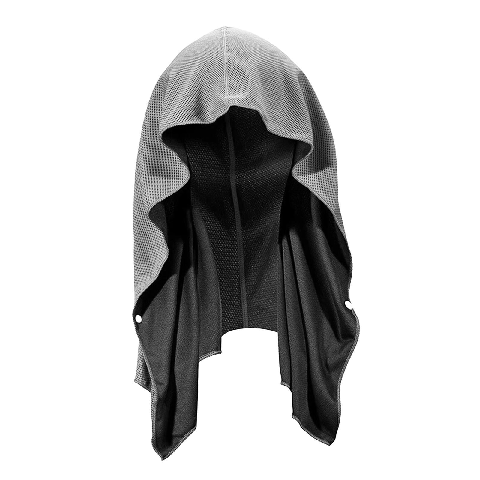 Magideal - Toalla Fresca De Microfibra, Toalla Suave Para Frío Para Clima Cálido, Toalla Con Capucha, Toalla De Gimnasio Para Pilates, Actividades Al Aire Libre, Gris