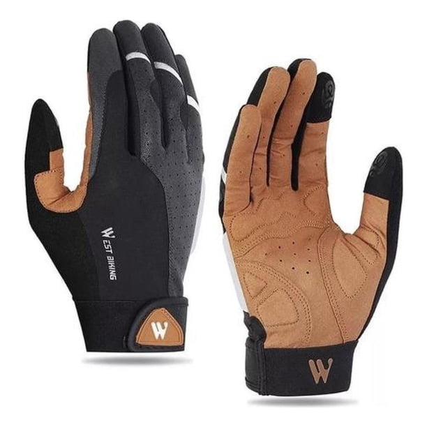 Guantes West Biking Mtb Y Ruta Dedo Largo Bicicleta marron M