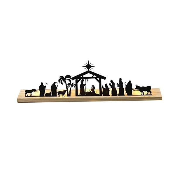 Escena De La Natividad De Metal Establece Esculturas Para La Decoración De La Oficina De La Sala De Estar 16CM