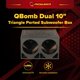 thumbnail image 2 of Caja para subwoofer Q Power de doble 10 pulgadas con ventilación, negra, 2 of 9