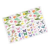 Magideal - 8 Hojas De Pegatinas De Ventana De Primavera, Adhesivos Estáticos, Pájaros, Flores, Mariposas, Árboles, Lindas Pegatinas De Pared Para La Escuela, El
