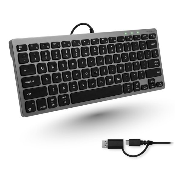 Teclado Macally de 78 teclas USB‑C/A gris espacial