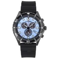 Reloj Citizen Eco-Drive Chronograph Polyurethane Strap Blue Dial At2567-18L 100M Men'S Watch