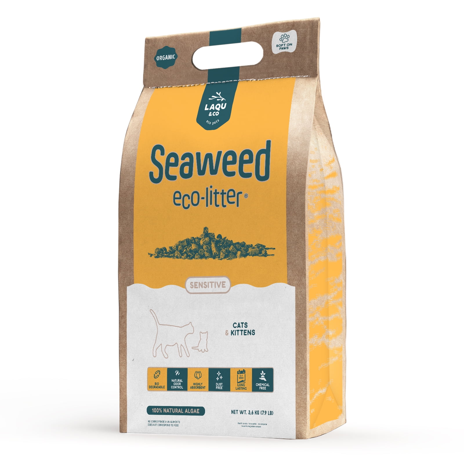 Laqu - Arena Sanitaria Eco-litter Sensitive 26 Litros