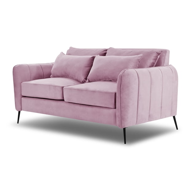 Sofá Italia 2 Cuerpos 162 Felpa Rosa