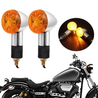 Xusx111 - 4Pcs Señales De Giro De La Motocicleta Bala Delantera Luces Traseras, Luz Indicador Trasero Parpadeos Ajustes Universales (Retro Señal De Giro)