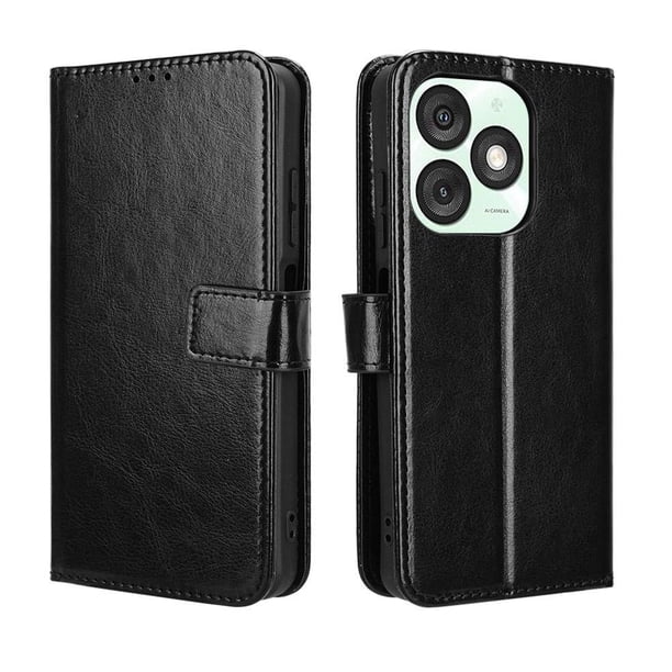Funda tipo libro para Itel A50, cartera todo‑en‑uno, funda multifuncional con tarjetero y correa de muñeca desmontable