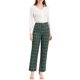 thumbnail image 2 of INSPIRE CHIC Pantalones Largos Rectos con Cintura Elástica de Botón y Cremallera a Cuadros para Mujer de Regreso a Clases L Verde Negro Blanco, 2 of 8