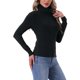 thumbnail image 4 of INSPIRE CHIC Camisetas de Cuello Alto para Mujer, Camisetas de Manga Larga con Cuello Simulado, Camiseta Térmica Cálida de Otoño e Invierno, Capa Básica M Negro, 4 of 6