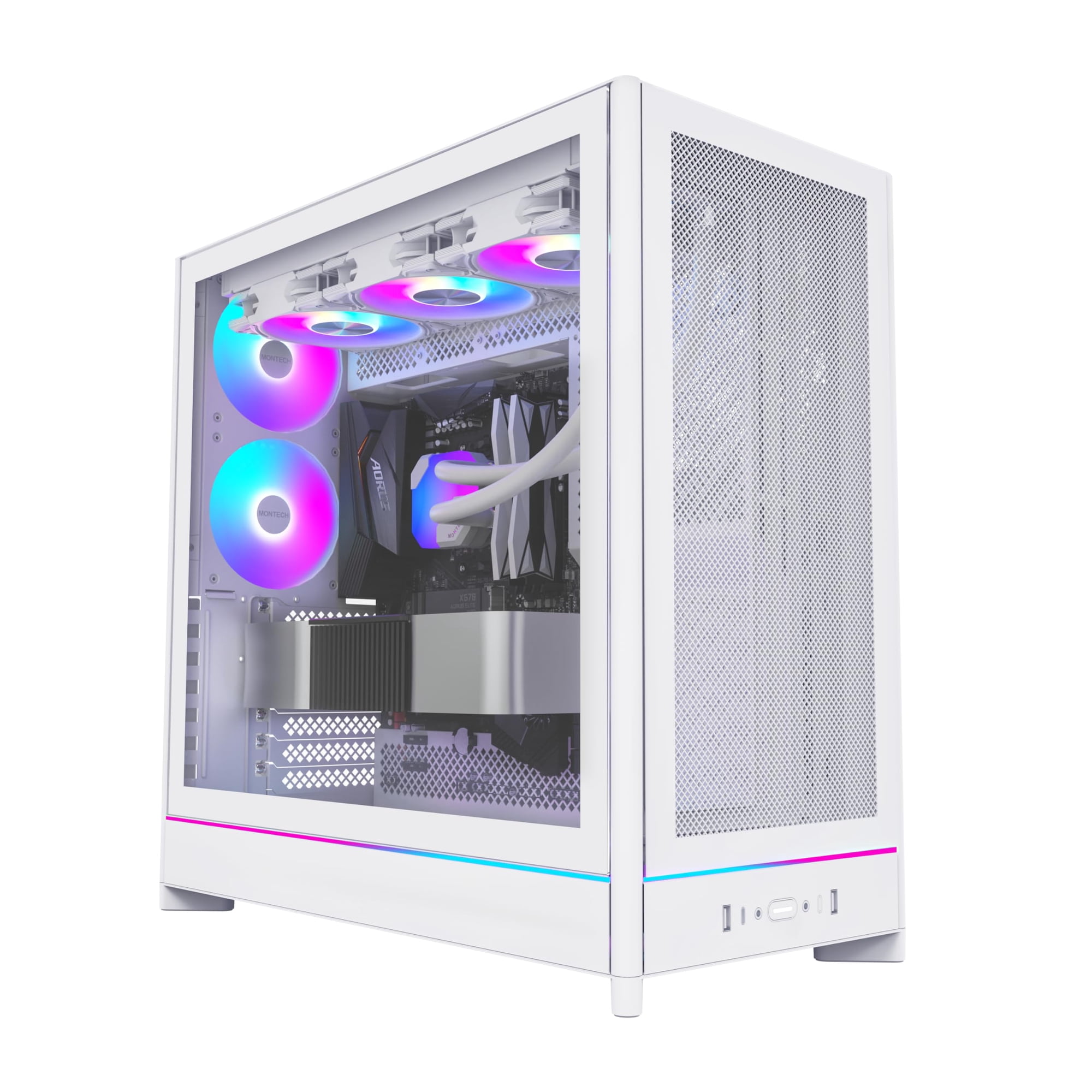 Altos Computer Case Funda para PC Montech HS Series ATX Mid-Tower con alto flujo de aire ...