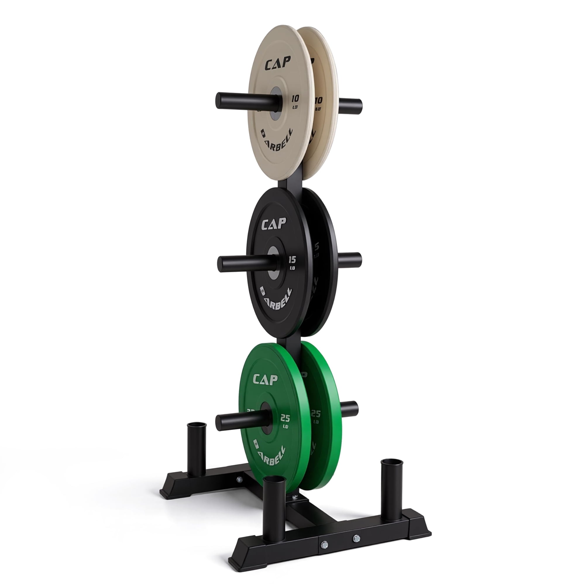 Set De Discos Olímpicos Cap Barbell De 100 Lb Con Rack De Almacenamiento