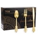 thumbnail image 1 of Juego de cubiertos N9R, 300 piezas, vajilla de plata de plástico dorado, 1 of 7
