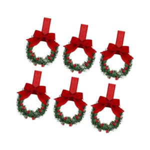 Magideal - 6 Guirnaldas Navideñas Artificiales Para Puerta Delantera Con Lazo Para Colgar En Para Las Vacaciones , Rojo