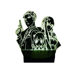 Lelumania - Lampara Ilusion 3D Spy X Family De 7 Colores, Base Touch