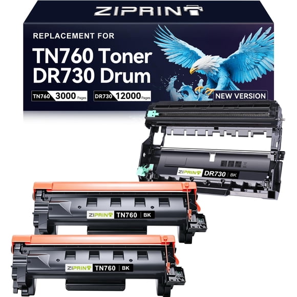 Cartucho de tóner y unidad de tambor ZIPRINT TN760/DR730 para Brother MFC-L2710DW