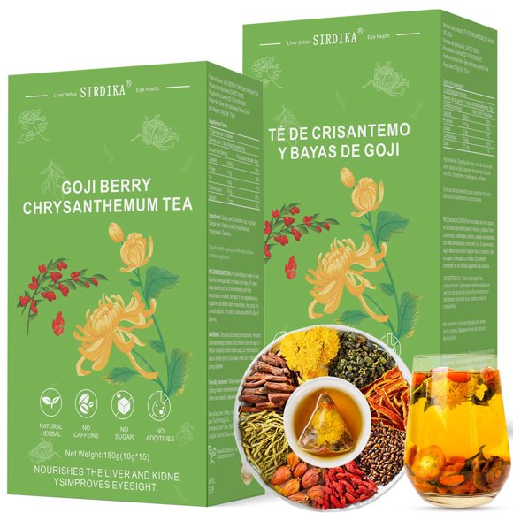 Té SIRDIKA Desintoxicante para el hígado, bayas de Goji y crisantemo, 30 bolsitas