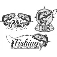 Rienda Libre Graphics - Decomural Gone Fishing Fisherman Set Ws-44567