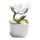 thumbnail image 2 of Planta En Maceta Estatua De Vidrio Estatuilla Regalo Decorativo Flores Artificiales En Maceta Blanco, 2 of 5