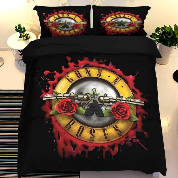 Guns N Roses New Quilt Duvet Cover Set Bedspread Comforter Cover 3-Piece Bedding Set