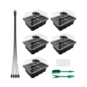 Ioensy - Bandeja De Inicio De Semillas Estación De Propagación De Invernadero De Interior Para Invernadero De Interior Negro