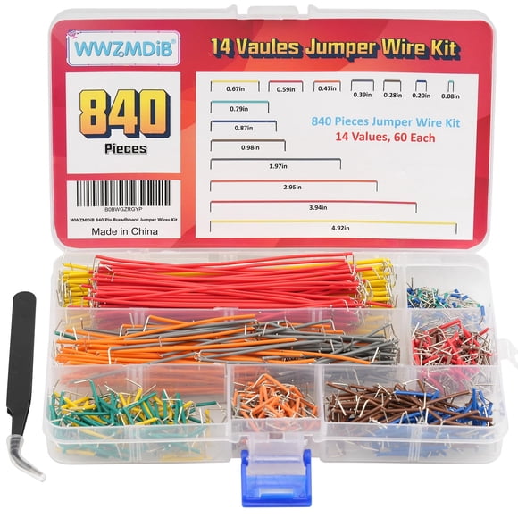 Kit de 840 cables puente WWZMDiB 2‑125 mm para protoboard