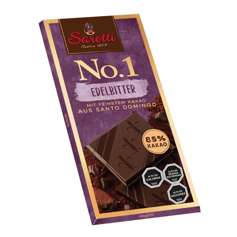 Chocolate Amargo 85% Cacao Sarotti 100 Grs