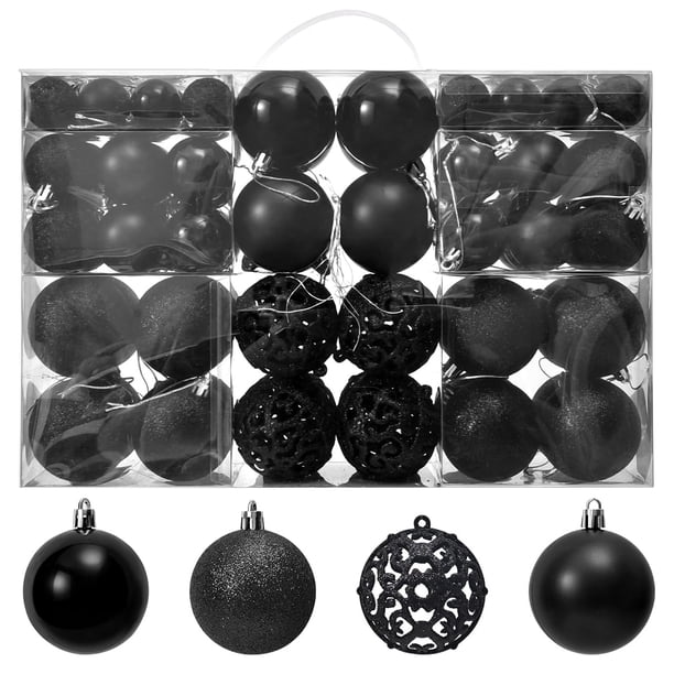 100 bolas navideñas para árbol de Navidad, delicado juego de adornos navideños artesanales de plástico irrompible para Año Nuevo, fiestas de bodas y otras festividades.