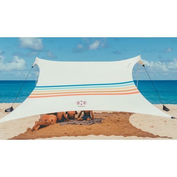 Sombrilla portátil con toldo Neso Tents para carpa de playa, 7 x 7 pies, arcoíris