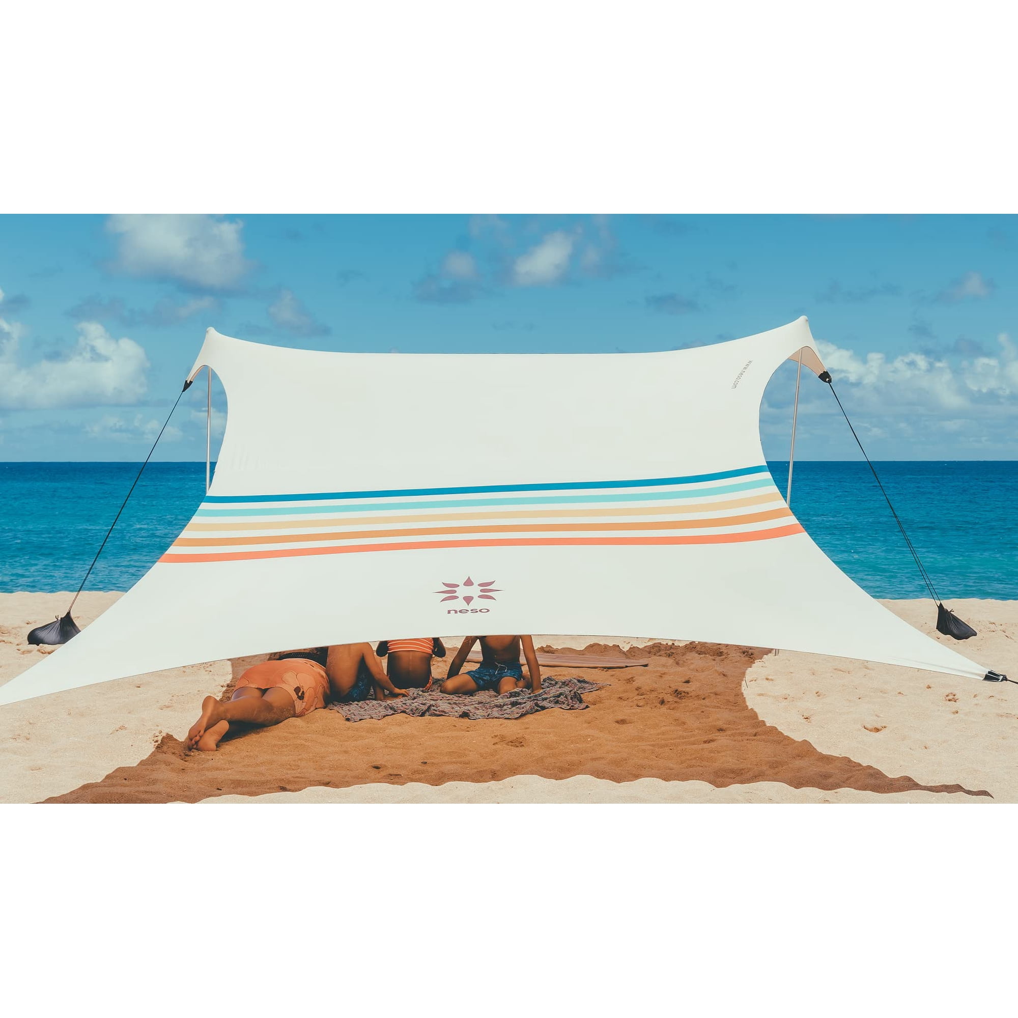 Sombrilla Portátil Con Toldo Neso Tents Para Carpa De Playa, 7 X 7 Pies, Arcoíris
