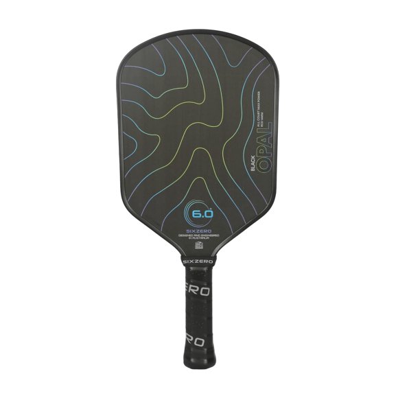 Pala de Pickleball Six Zero 14 mm Ópalo Negro de Fibra de Carbono