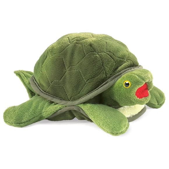 Títere de mano Folkmanis Tortuga Bebé Verde