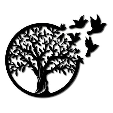 Genérico - Cuadro Árbol De La Vida 40 Cm En Madera Mdf