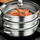 thumbnail image 1 of 1pc, 3 Layers Steamer, Stainless Steel Large Steamer With Lid For Outdoor Camping Cooking, Home Kitchen Utensils Kitchen Supplies, 1 of 3