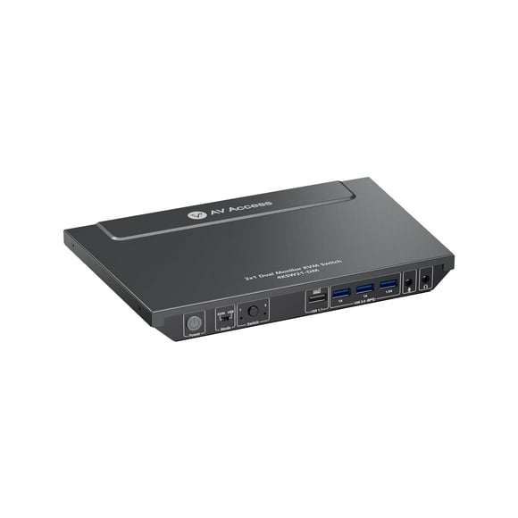 Conmutador KVM de acceso AV para 2 monitores y 2 computadoras, compatible con EDID
