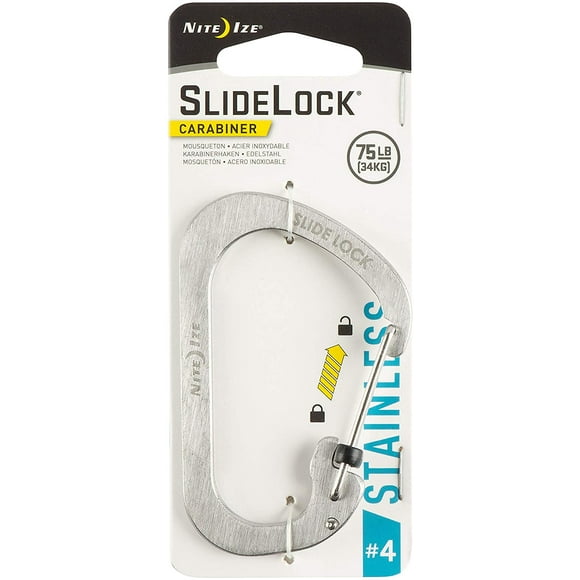 Mosquetón SlideLock #4 acero inoxidable gris Nite Ize