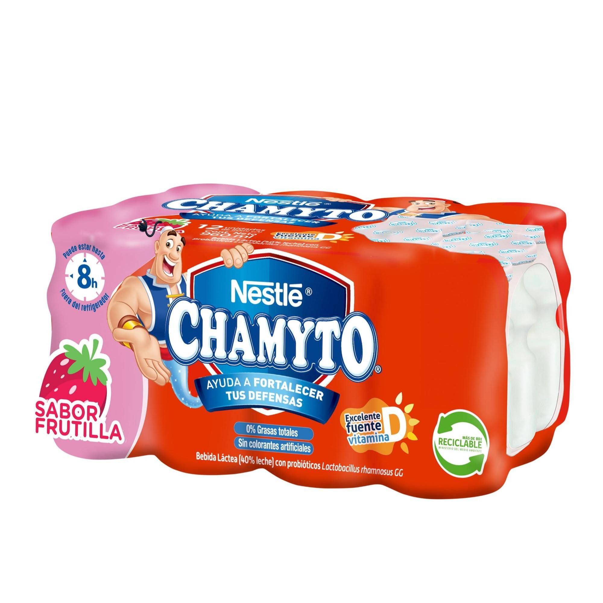 Bebida Láctea Probiótico Sabor Frutilla Multipack Botella 80ml Chamyto