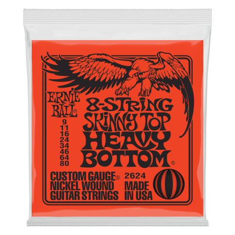 Cuerdas Guitarra Eléctrica De 8 Heavy Bottom Ernie Ball 9-80 2624