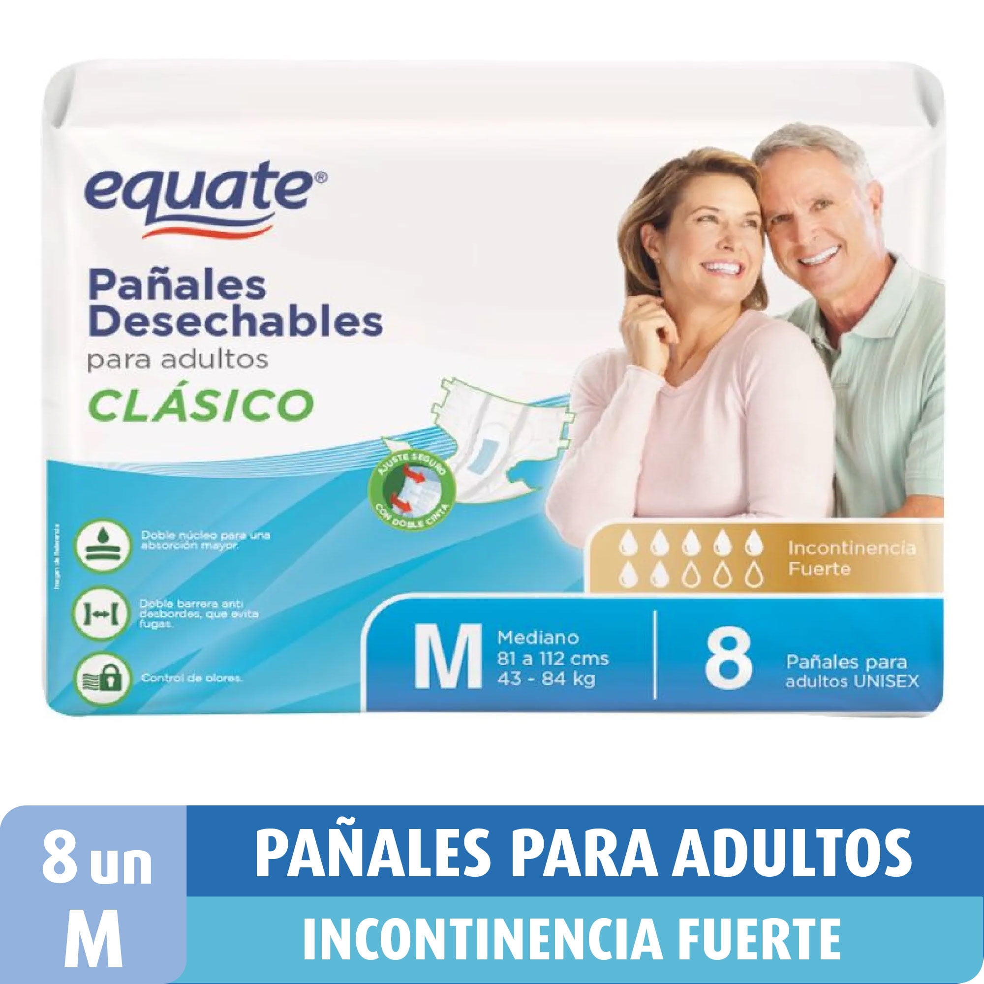 Pañales Adultos Clasicos Talla M 8 Un Equate
