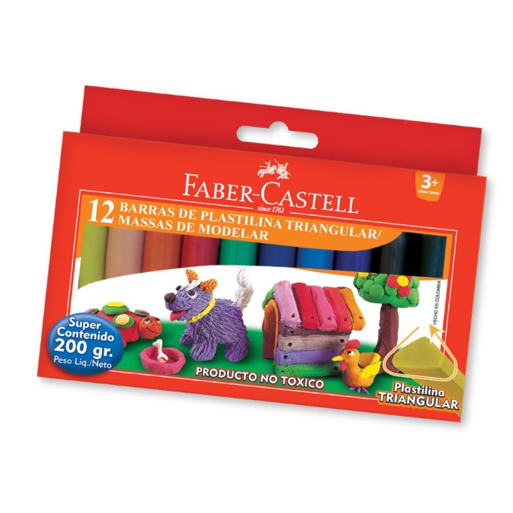 Plasticinas Triangular, 12 Colores Faber-castell