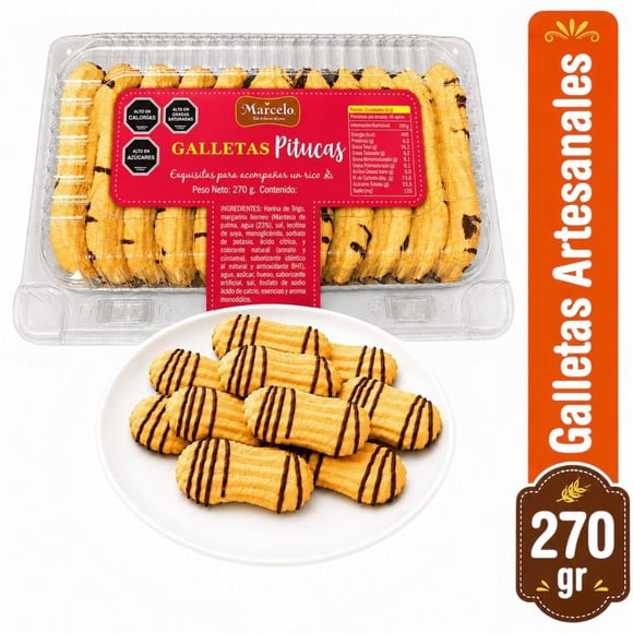 Galletas Artesanales De Vainilla Con Glaseado Chocolate 270g