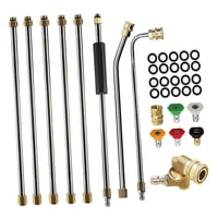 Magideal - Varilla De Extensión Para Lavadora A Presión, Varilla Curva De 30 Degree, 90 Degree, Profesional, Resistente Y Confiable Con 5 Puntas De Boquilla, Conexión Rápida